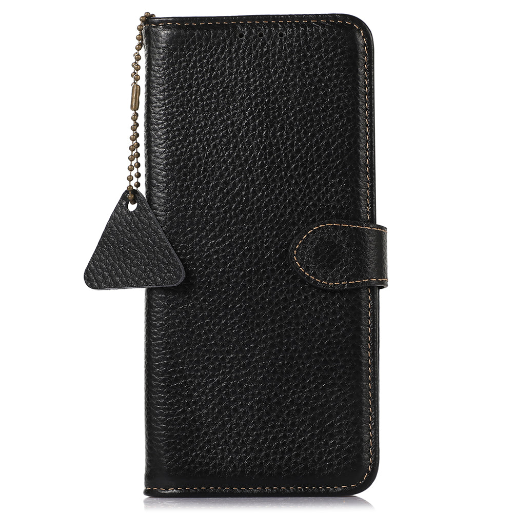 For Samsung Galaxy Xcover7 RFID Blocking Phone Case Genuine Cow Leather Cover - Black For Samsung Galaxy Xcover7 RFID Blocking Phone Case Genuine Cow Leather Cover - Black